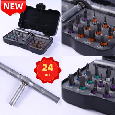 Multi-Function Ratchet Screwdriver Bit Set, Compact 1/4" Drive Ratchet Tool Kit, Professional Repair Tool Set for Phone, PC