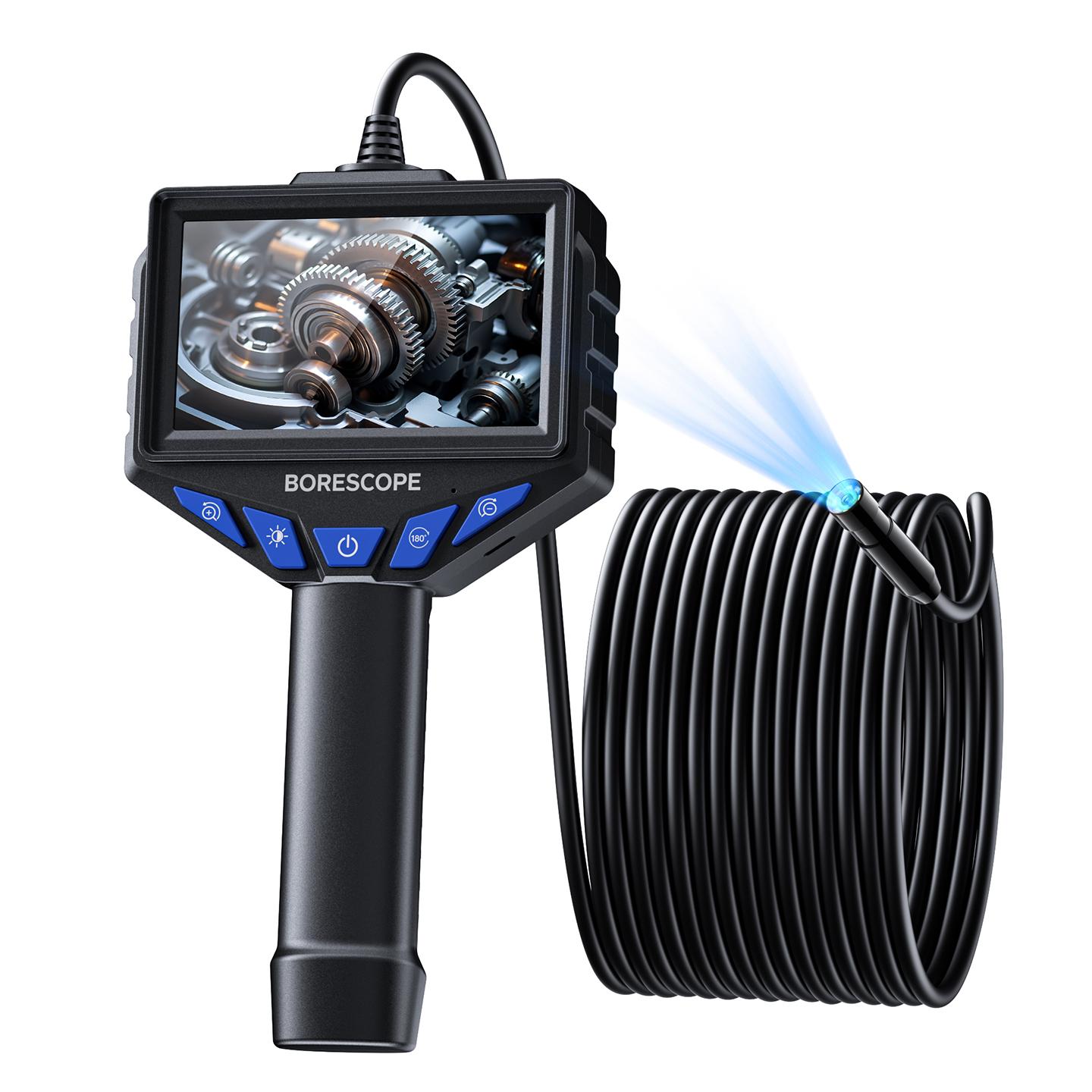 

Endoscope Camera 1080P HD 4.3 Inch IPS Screen 8 LED Lights IP67 Waterproof Borescope Inspection Camera for Car Pipe Engine 2m