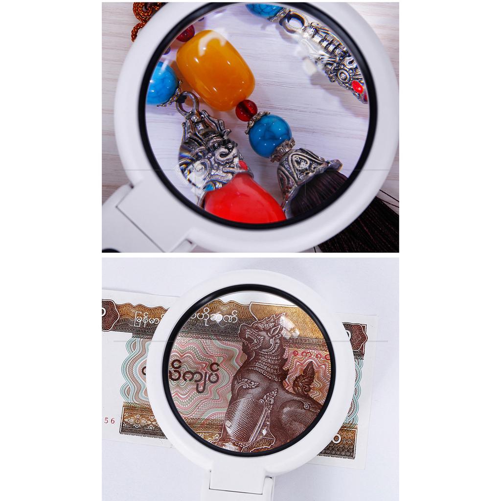 Magnifying Glass LED 5X 11X Magnification Magnifier Lens Adjustable for Reading Repair Battery