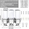 A25F-3In1 Chamber Wall Mounted Bathroom Shower Pump Dispenser And Organizer,Holds Shampoo, Shower Gel, For Bathroom Hotel