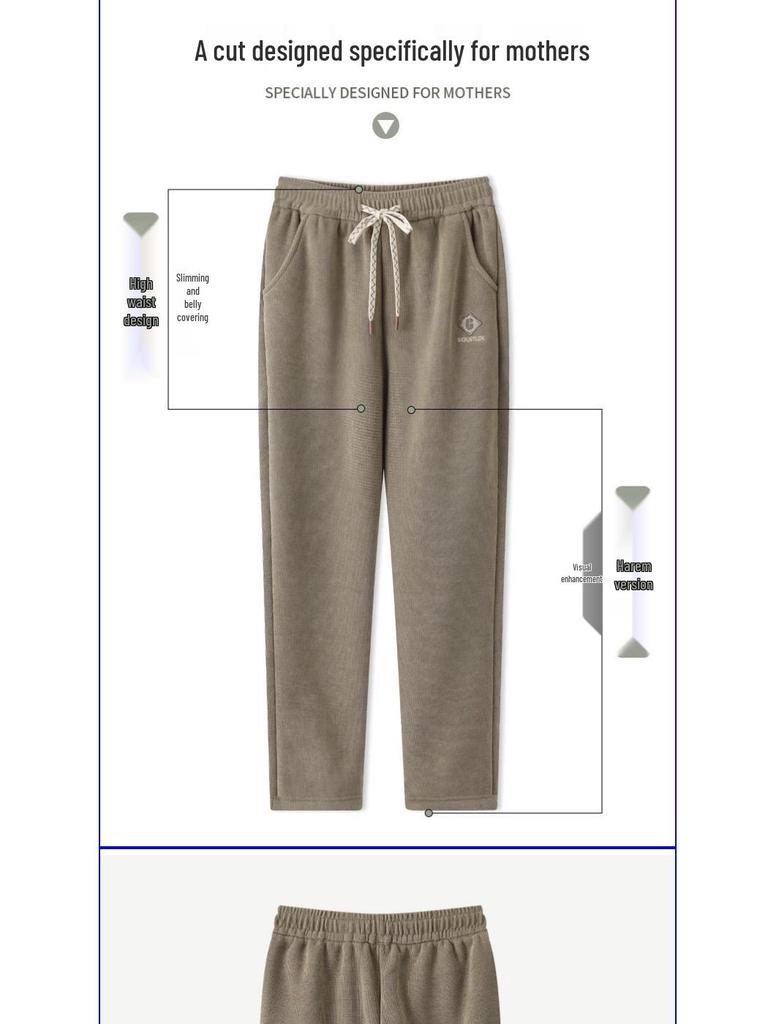 Women's Ultra-Thick Velvet-Lined Winter Casual Pants – Plus Size, Fashionable European Style