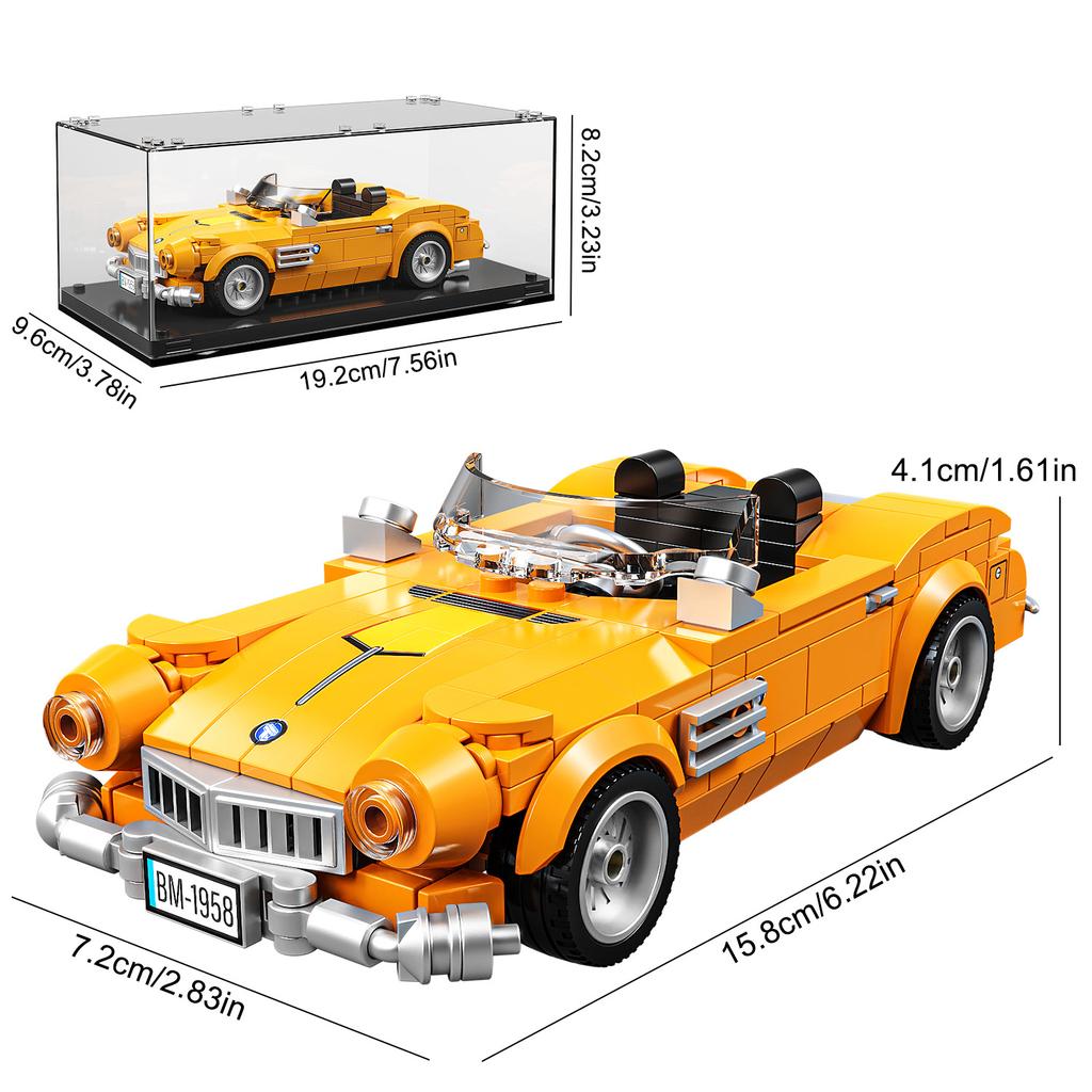 313PCS Building Blocks Sports Car Toy Model Educational Toys Compatible Others Bricks Sets With Transparent Display Box Gifts
