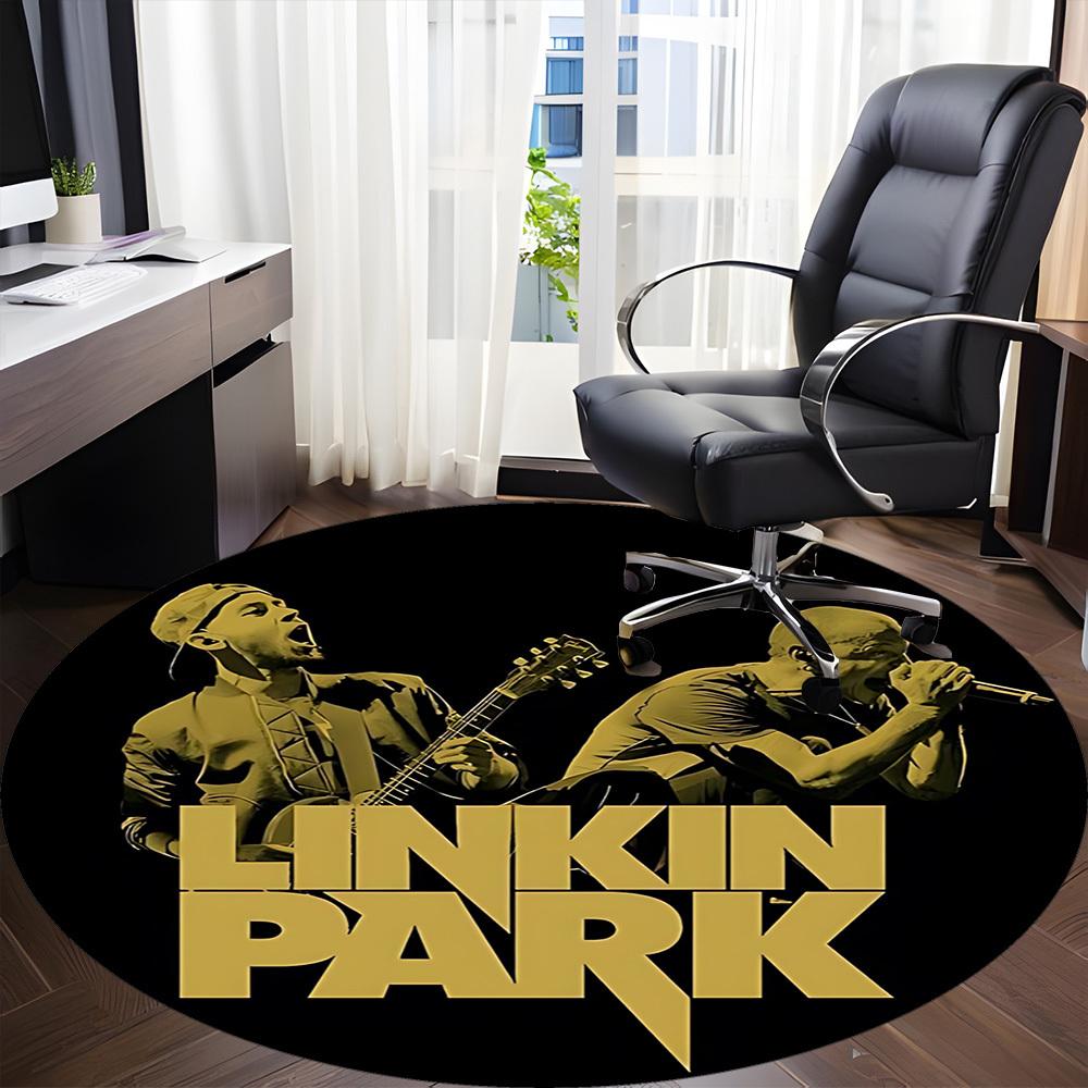 1PC Linkin Park Office Round Rug, Non-slip, Soft and Durable Office Rug for Interior Decoration, Perfect for Office, Beautiful Decoration
