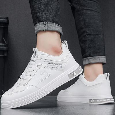 Weiße Herrenschuhe, niedrig geschnitten, rutschfeste Outdoor-Sneaker, lässig, vielseitig, trendige, leichte flache Herrenschuhe
