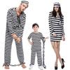 Pinse Kids' Unisex Black & White Striped Prisoner Costume