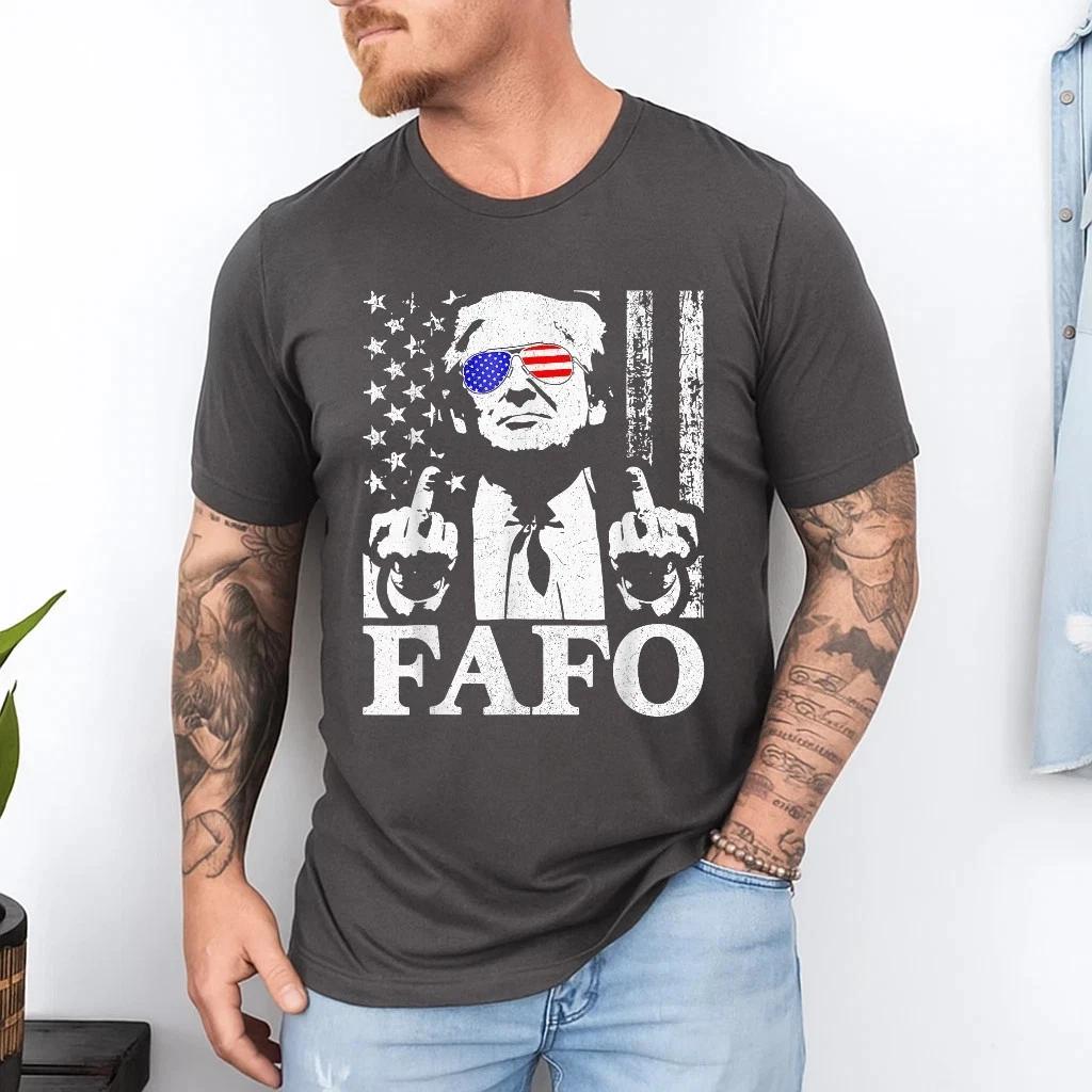 Funny Fafo Trump Fafo American USA T- Shirt FULL SIZE S-4XL GIFT FOR FRIENDS L