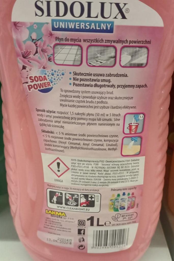 Sidolux universal washing liquid cherry blossom 1 l