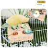 Pet Bird Parrot Wood Foraging Platform Stand Rack Triangle/Square Chewing Bites Intelligence Feeders Natural Stand For Parrots