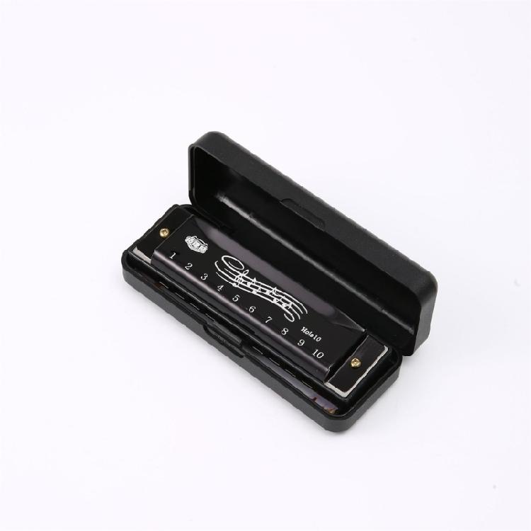 Premium 10 Hole Harmonica with Metal and ABS Resin Comb Ensures Bright and Crisp Notes Travel Musical Instrument