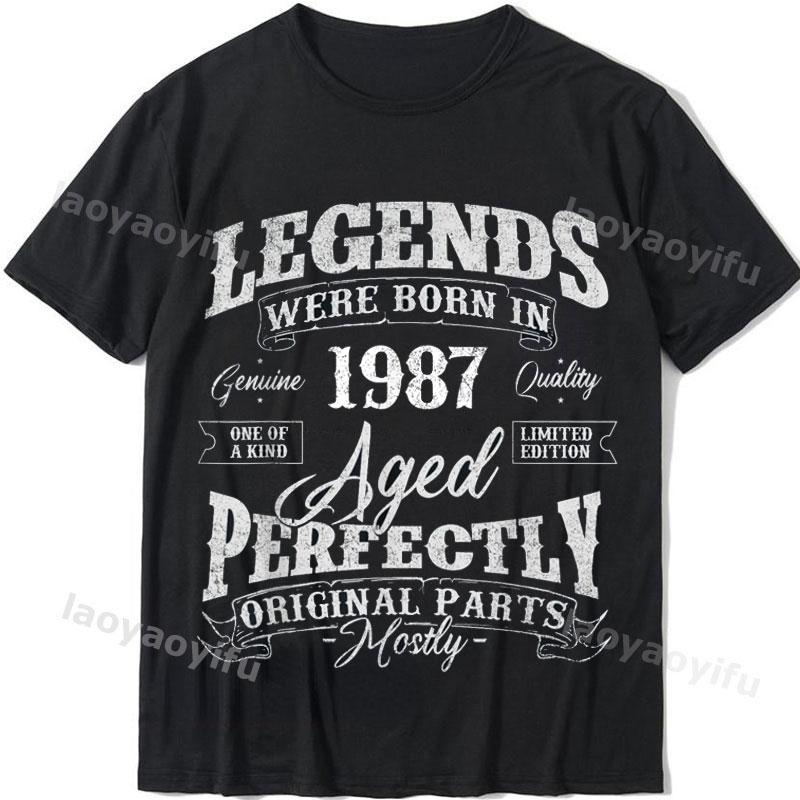 2024 Unisex Summer Tops Tshirt Vintage 1987 Classics Tshire Streetwear Printed Tshirt Top Retro Style Tshirt