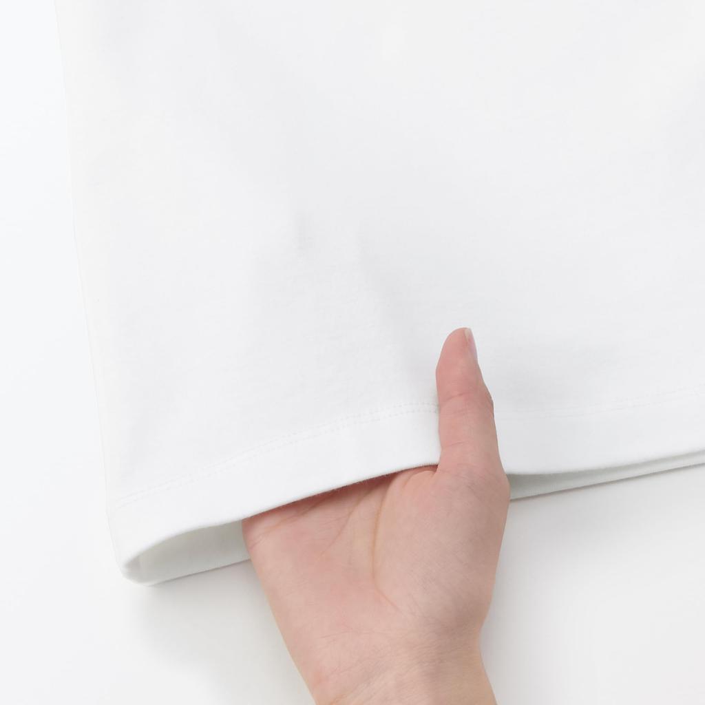 MUJI Brushed Milled Knit Black Size BB2QDA4A Women's High-Neck Long-Sleeve T-Shirt, Striped, L,