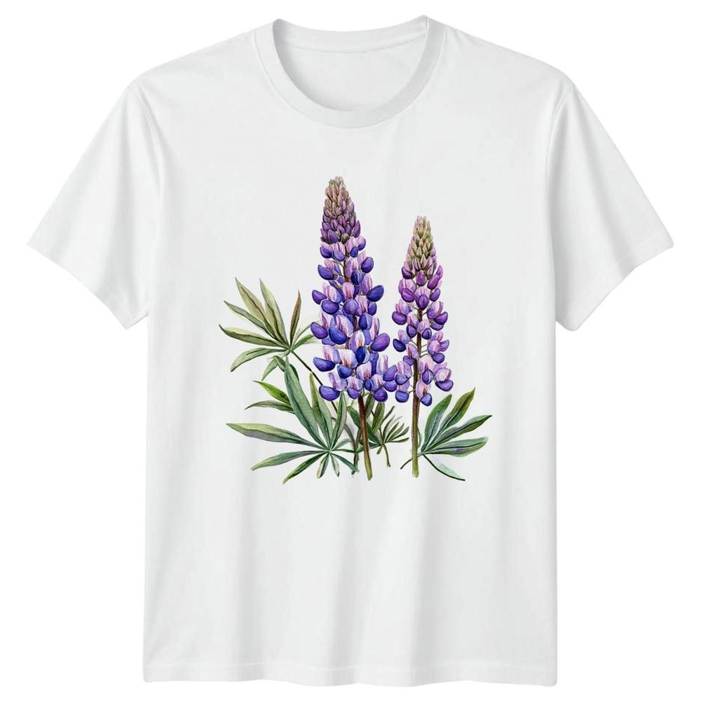 Lupine Flowers Botanical Floral Unisexs TShirt Unisexs Tee Graphic Unisex Top S