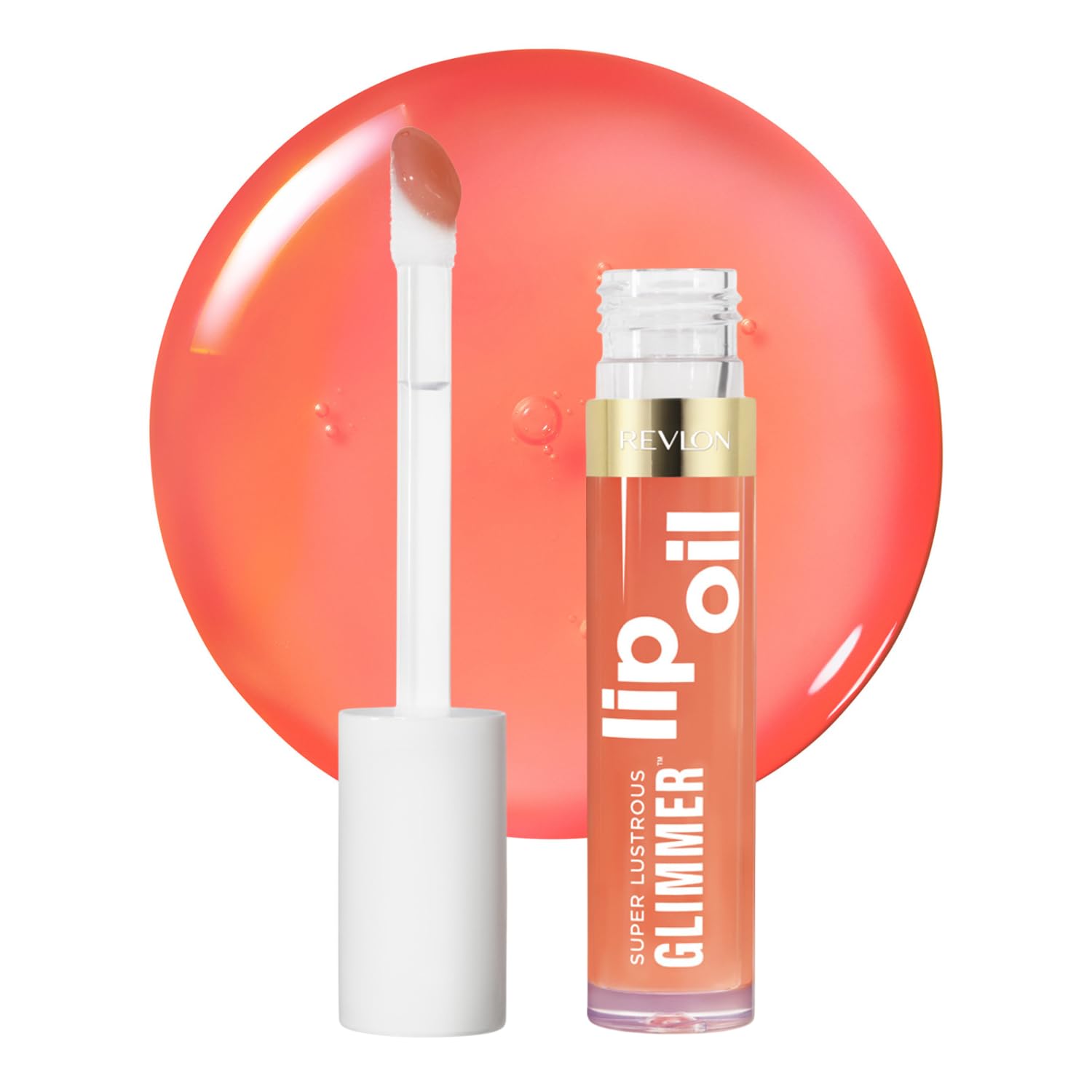 

Revlon Super Lustrous Glimmer Lip Oil, 3.8mL, 002 Miss Coral (Color: Coral Clear) Lip oil, lip color, moisturizing, lustrous, and plump.