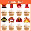 Birthday Fire Themed Cake Decoration Plugin Eight Piece Sets Party Props