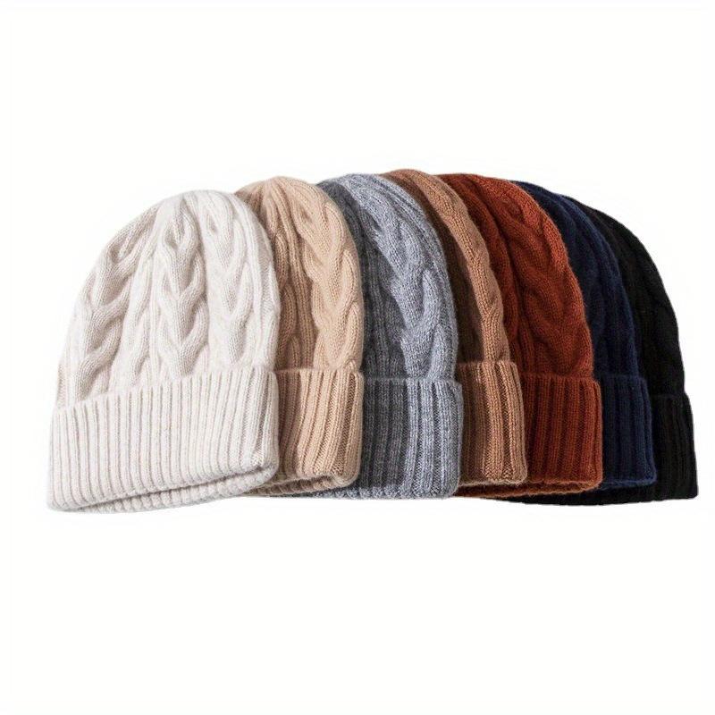 Cappello invernale da donna Autunno Unisex Fatto a mano Donna Cappello caldo 100% Lana Lavorazione a trecce Berretto Cappelli da ragazza Donna Berretto Donna Cappelli Spessi Chunky Elastici