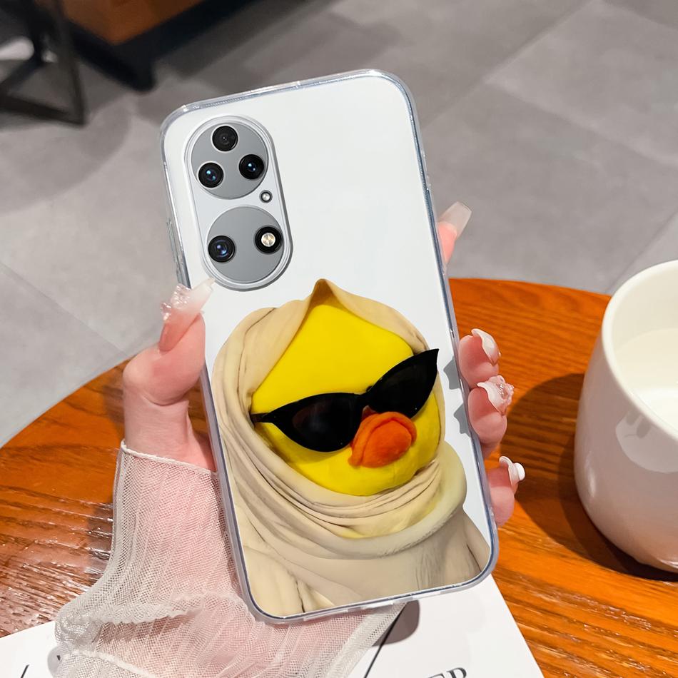 For Huawei P50 Pro P50E Phone Case Lucky Flowers Patterns Transparent Protective Funda For Huawei P 50 Soft TPU Silicone Bumper