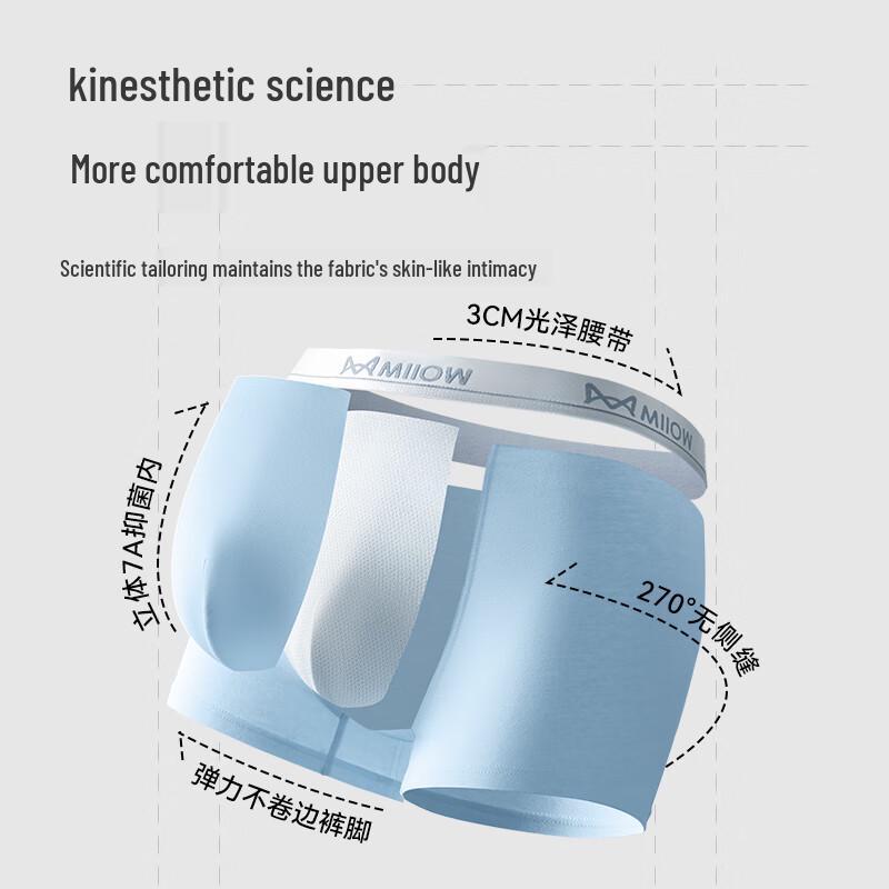 MaoRen Teen Boys' Pure Cotton Boxer Briefs 4-Pack