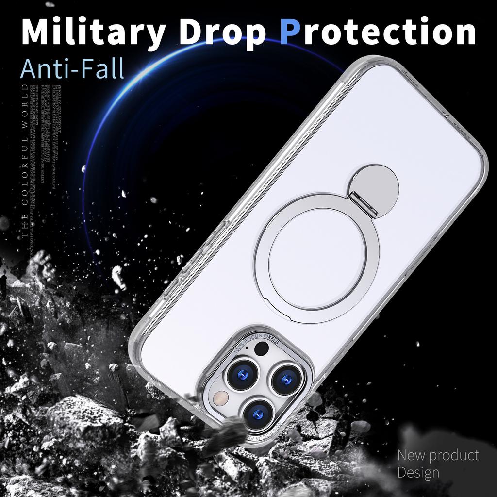 For IPhone 16 Pro Magnetic Phone Case Matte Skin Feeling Rotating Stand Creative for Apple 15 Protective Cover