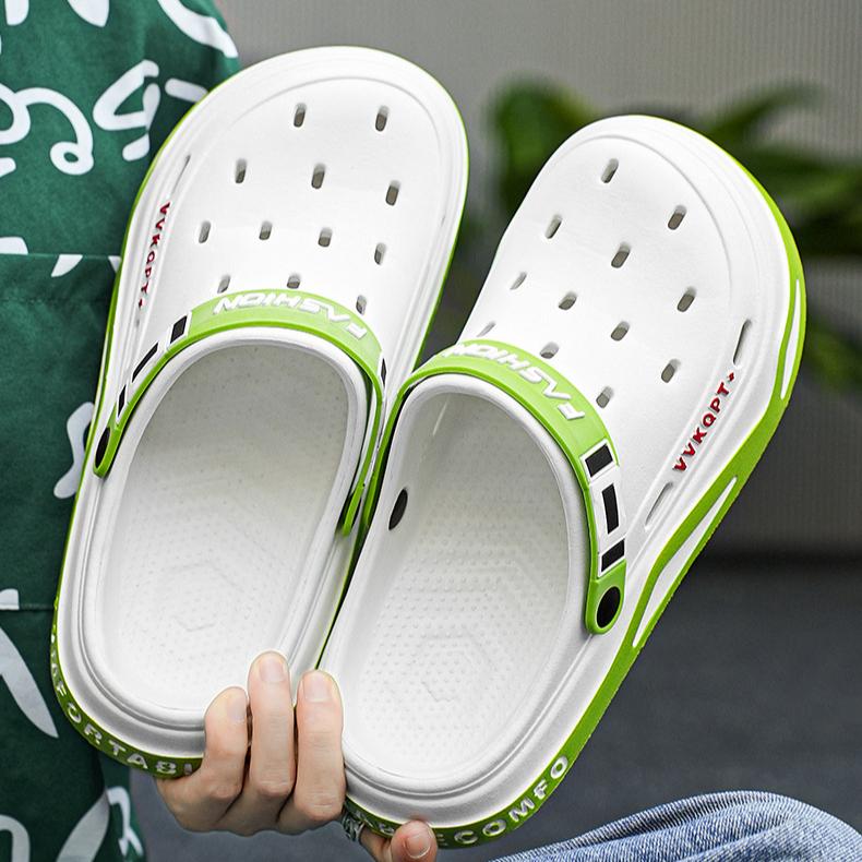 EVA სანდლები მამაკაცის ზაფხულის, სუნთქვადი, ახალი, მსუბუქი, რბილი ძირის მქონე ფეხსაცმელი, მამაკაცის ჩუსტები ორმაგი გამოყენების ქვიშის პლაჟის ფეხსაცმელი