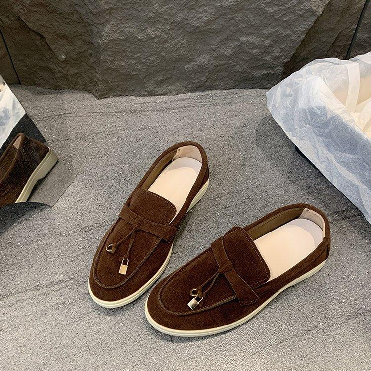 Classic New Niche Fashion Casual Flat-bottomed Lazy One-pedal Comfortable Versatile Soft-soled Soft-faced White-soled Shoes Women
