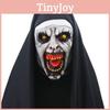 Läskig Nunna Skräckmask Valak Läskig Latex Huvuddesign Med Matchande Huvudduk