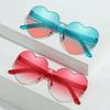 Trendy Love Heart Shape Sunglasses UV Protection Colorful Gradient Sunglasses  Women