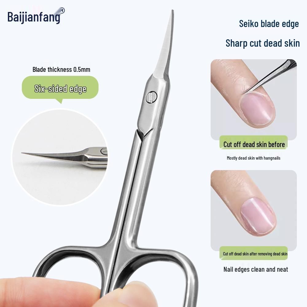Stainless Steel Pointed Cuticle Scissors - Professional Manicure Tool for Delicate Skin Removal.
