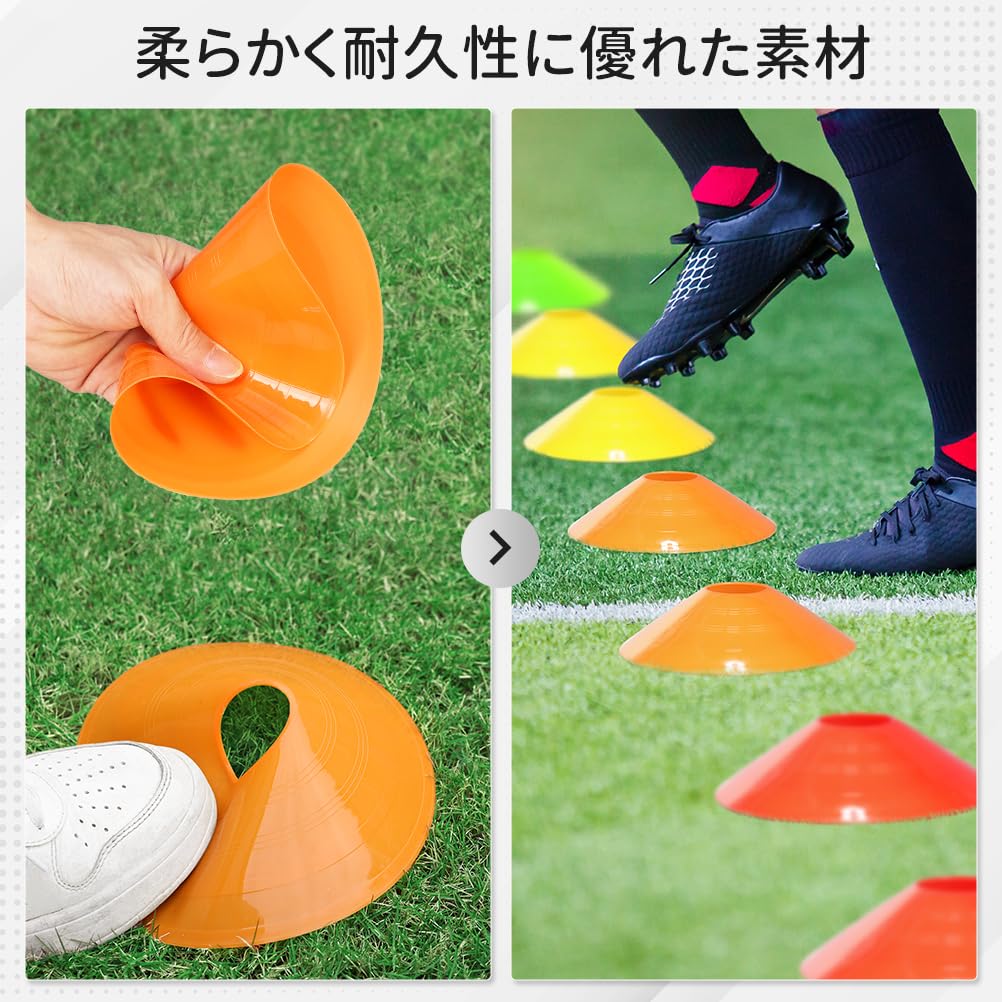 GHB Marker Training Soccer Color Set of Dribble 5 Colors of Practice Includes Stand and Storage Bag of Cones, Cones, Cones, Cones, 10, Markers, (2