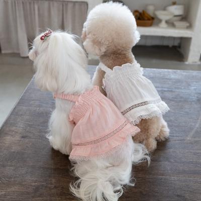 Pet Spring Princess Skirt Lace Strap Skirt Teddy Tank Top Dog Clothes for Small Dogs Puppy Clothes