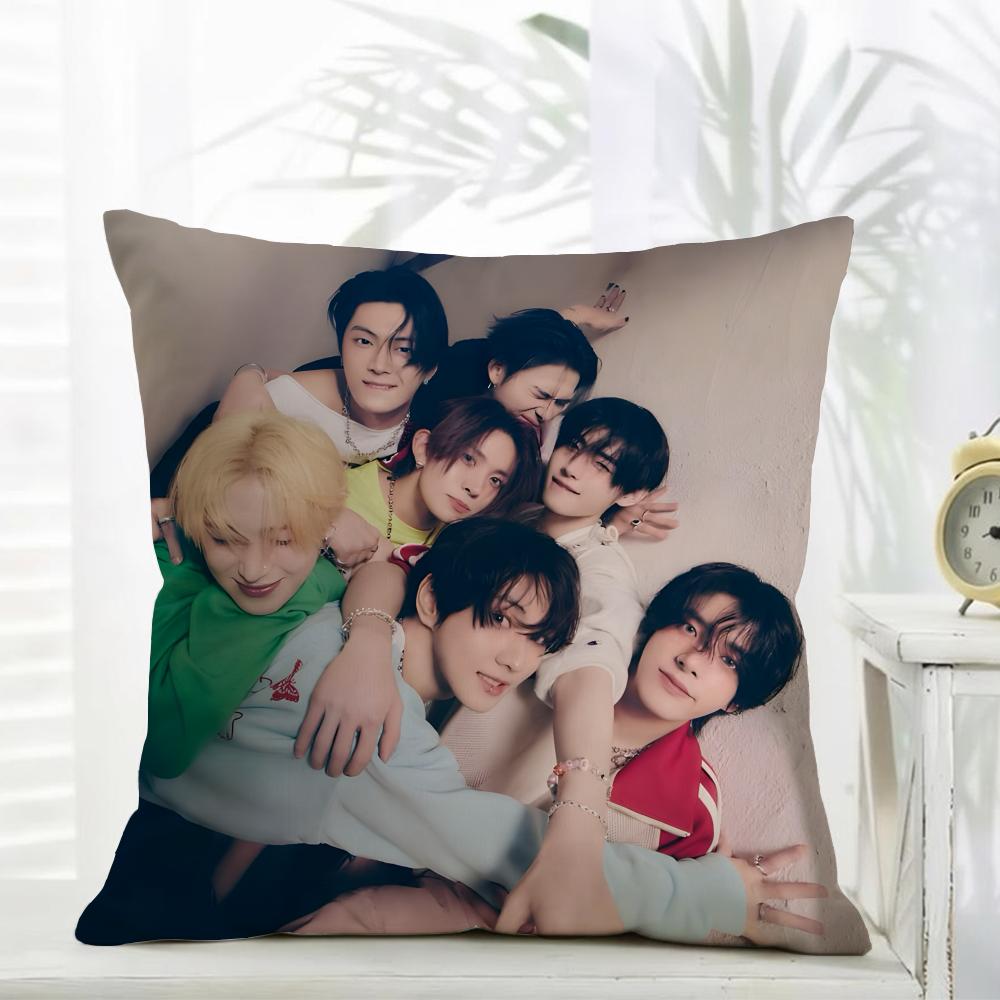 SStray Kids Cushion Cover Daily Washable Linen Pillowcase Soft for Sofa Bed Home Room Decor