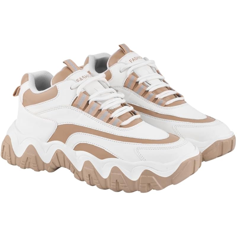 Shoetopia Casual Sports Shoe Sneakers Casuals For Women & Girls /Eu39 Tan