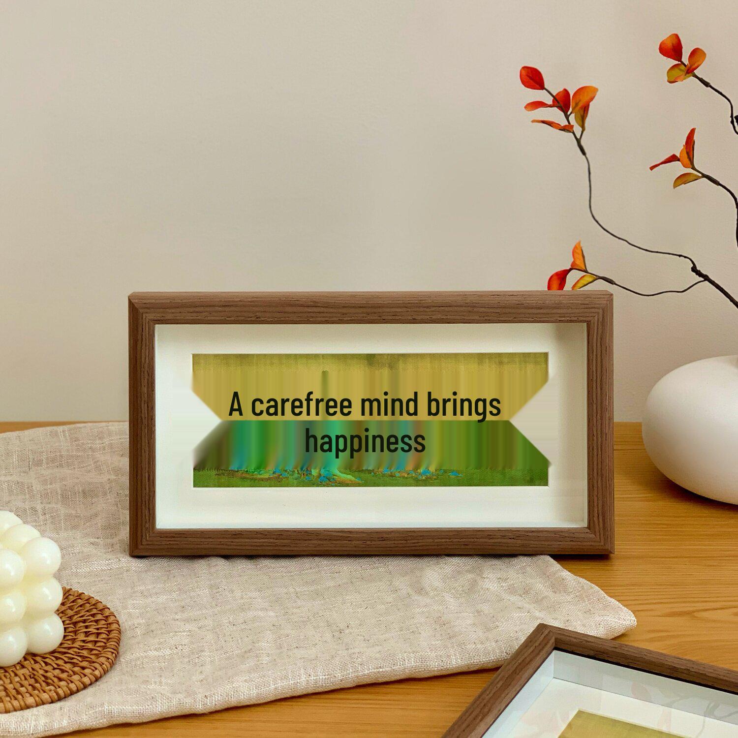 

Creative Chinese Calligraphy Photo Frame Ornament: Xiaoman Decorative Painting for Entrance or Tabletop 5*10 inches [Painting core 12.7*25.4 cm]