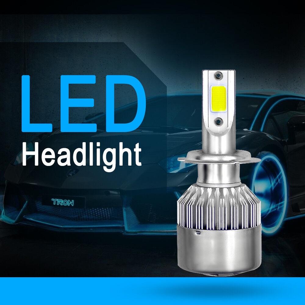 H7 300w Pair 36000lm Cob Led Headlight Bulbs Kit Highlow Beams 6000k White Lamp
