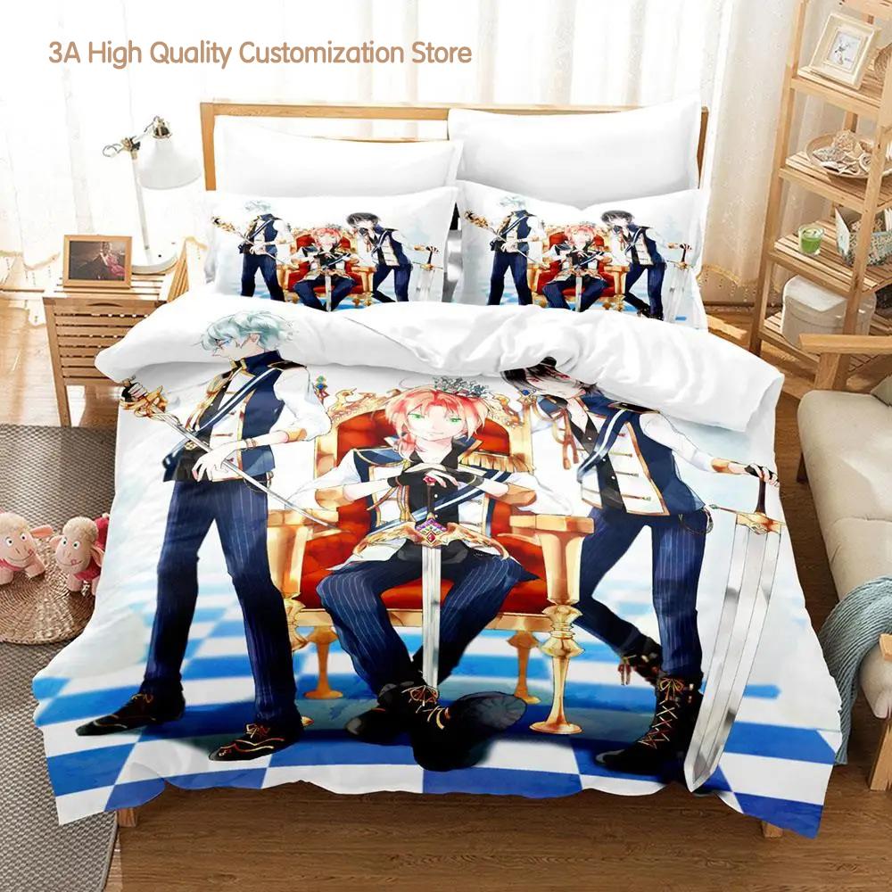 Ensemble Stars Bedding Set Single Twin Full Queen King Size Bed Set Adult Boys Bedroom Duvetcover Sets Anime Bed Sheet Set
