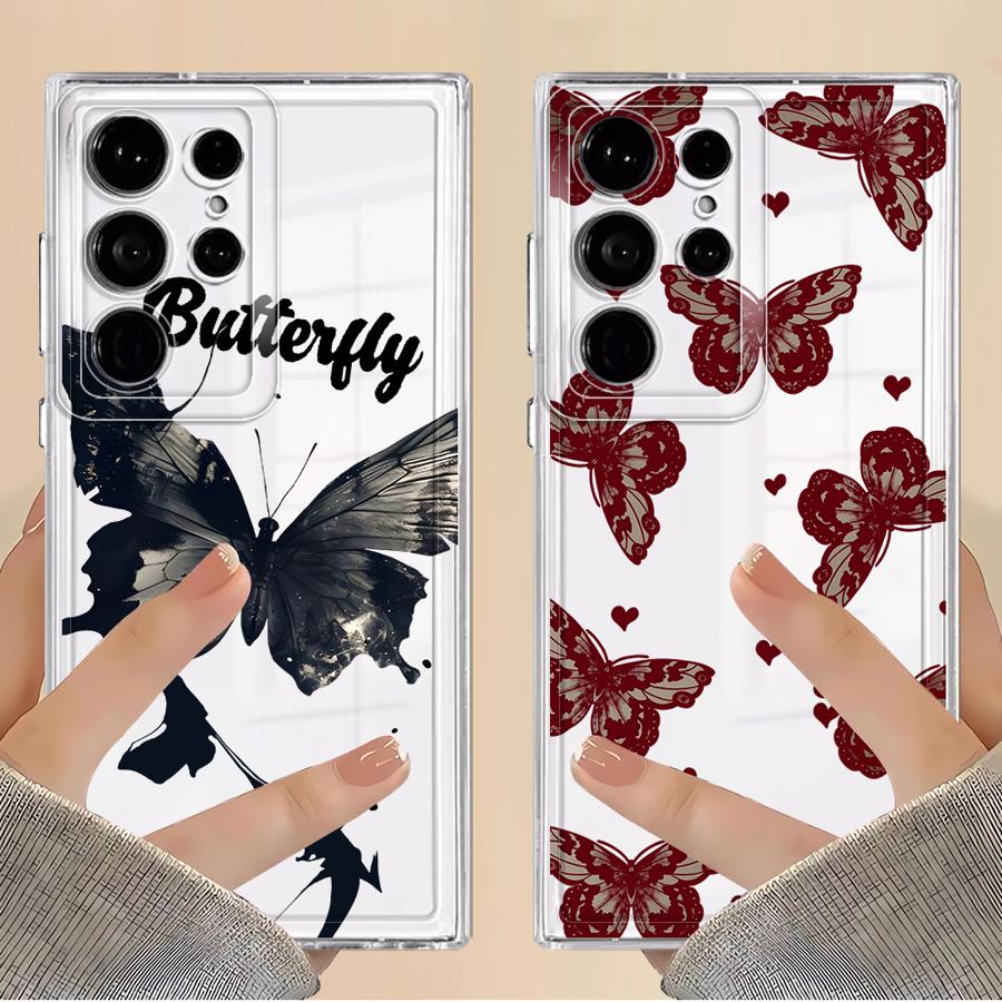 Case for Samsung Galaxy S26 S22 FE S21 S23 Ultra Note 20 Ultra 10 S25 Edge S24 S20 Plus Phone Cover Pretty Butterfly