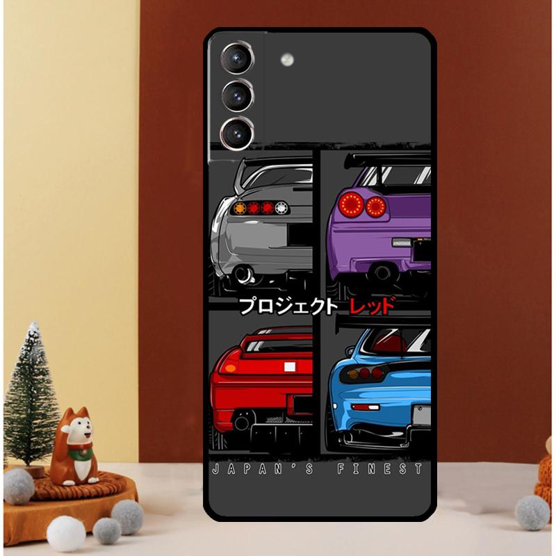 Sports Car JDM Drift Case For Samsung Galaxy S23 S24 Ultra S8 S9 S10 S22 Plus Note 10 20 Ultra S20 S21 FE Cover