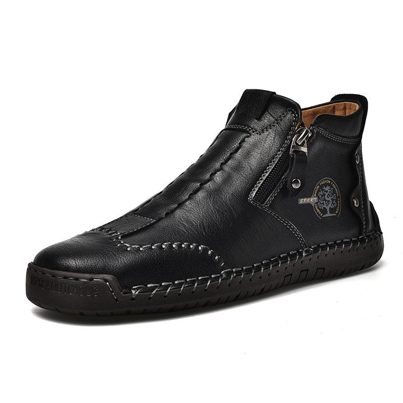 2025 autumn and winter new men's Martin boots fashion zipper handmade men's boots foreign trade large size foot boots men's