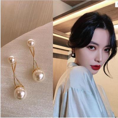 Kreuz Imitation Perle Damen Elegante Ohrringe Einfaches Temperament Koreanische Mode Süß Zarte Ohrringe Braut Hochzeits Schmuck