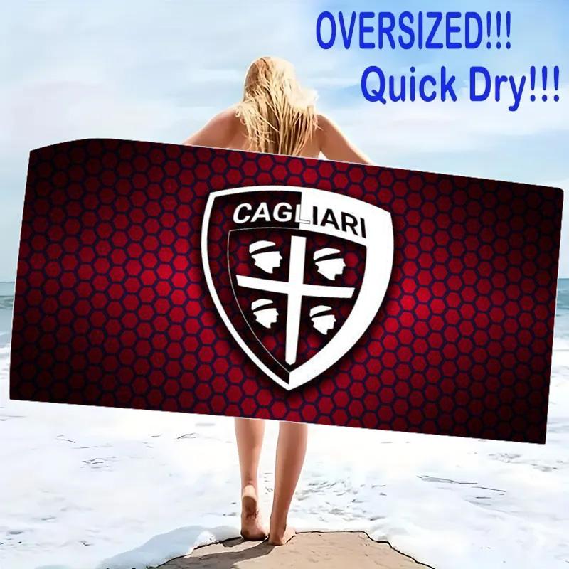Asciugamano da Spiaggia Stampato Cagliari Calcio, Asciugamano Morbido Grande Asciugatura Rapida per Spiaggia Campeggio Nuoto