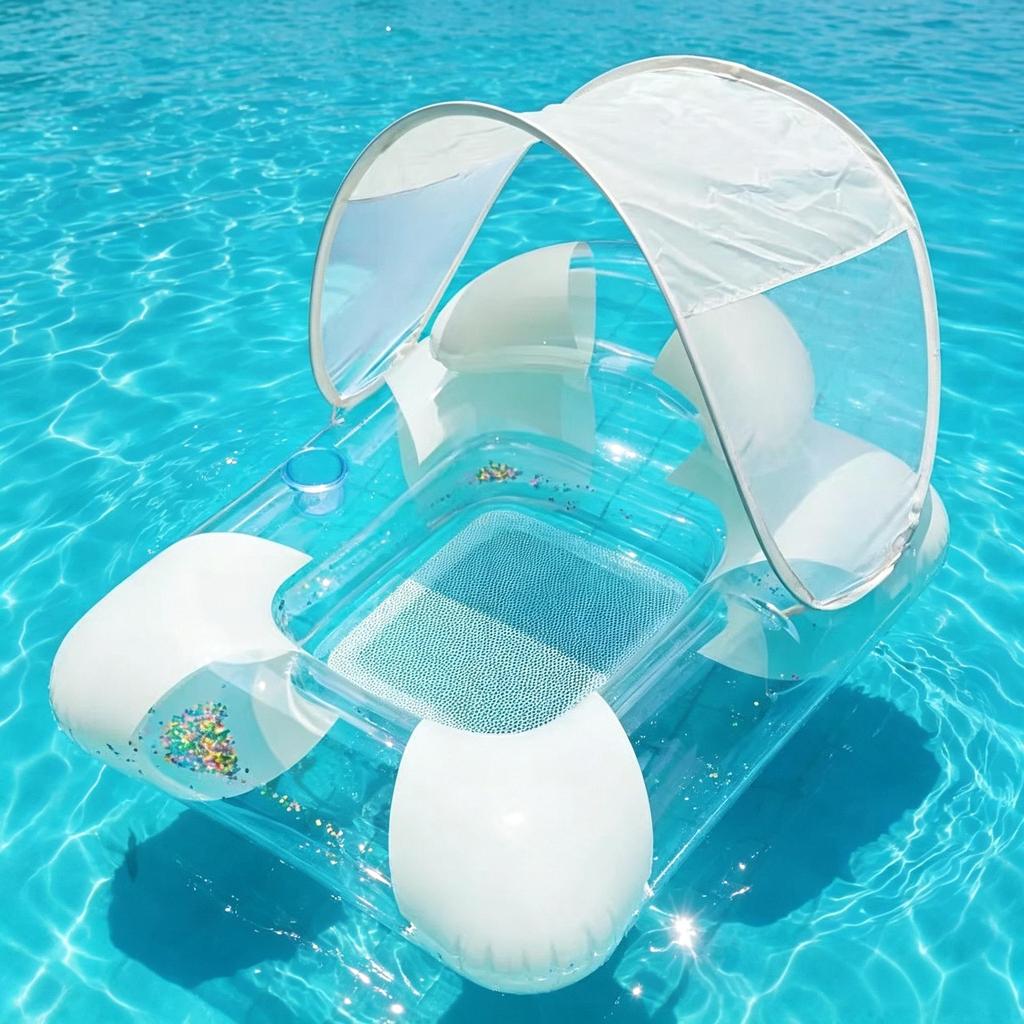 Inflatable Floating Hammock with Armrests & Backrest - Outdoor Mesh Recliner for Adults
