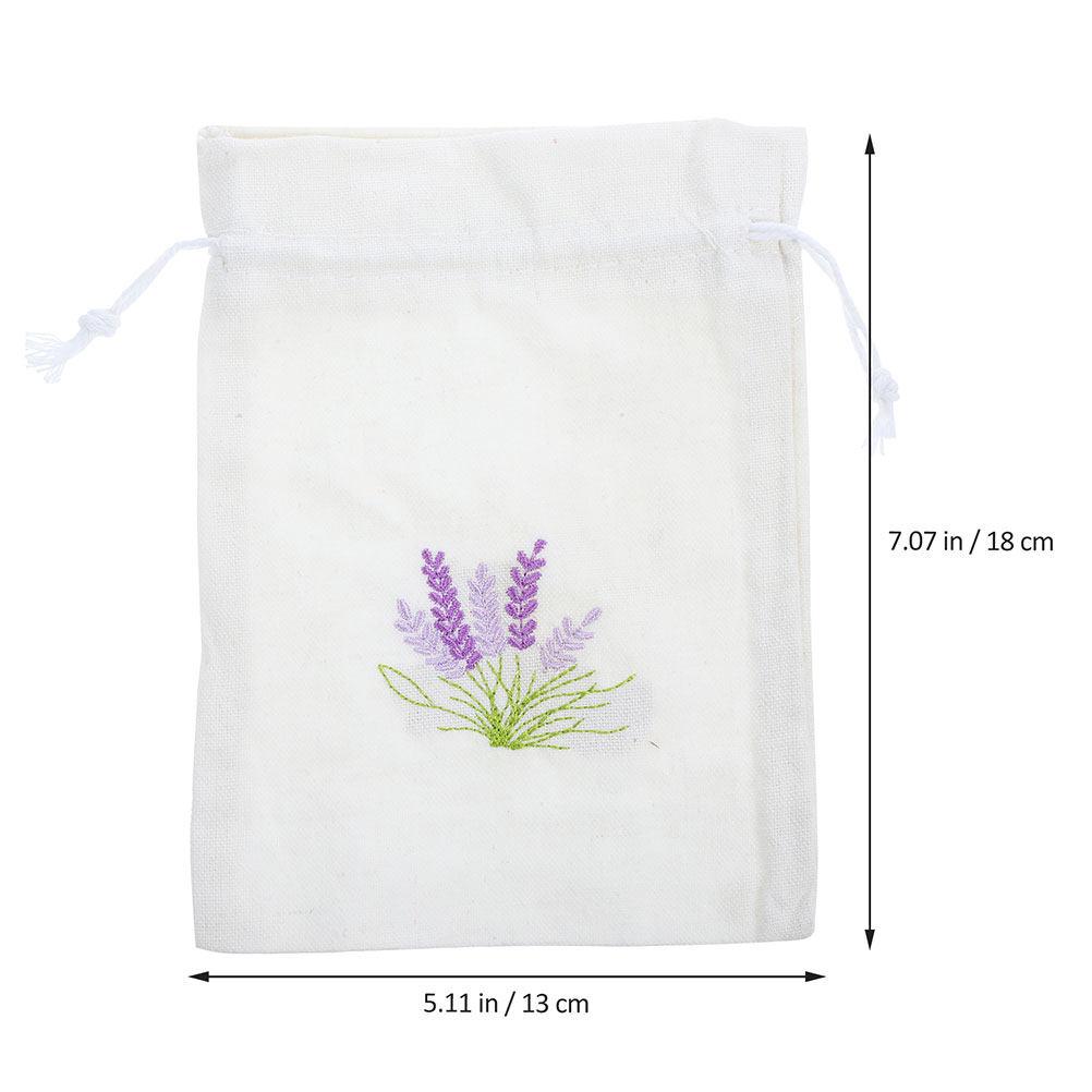 Empty Lavender Pattern Fabric Sachet Bag Drawstring Closure for Dried Herbs Closets Drawers Suitcases Wedding Favor Pouches