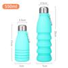 Silicone Shell Telescopic Water Cup Multi-purpose Portable Telescopic Collapsible Water Bottles For Outdoor Climbing Sport 550ML