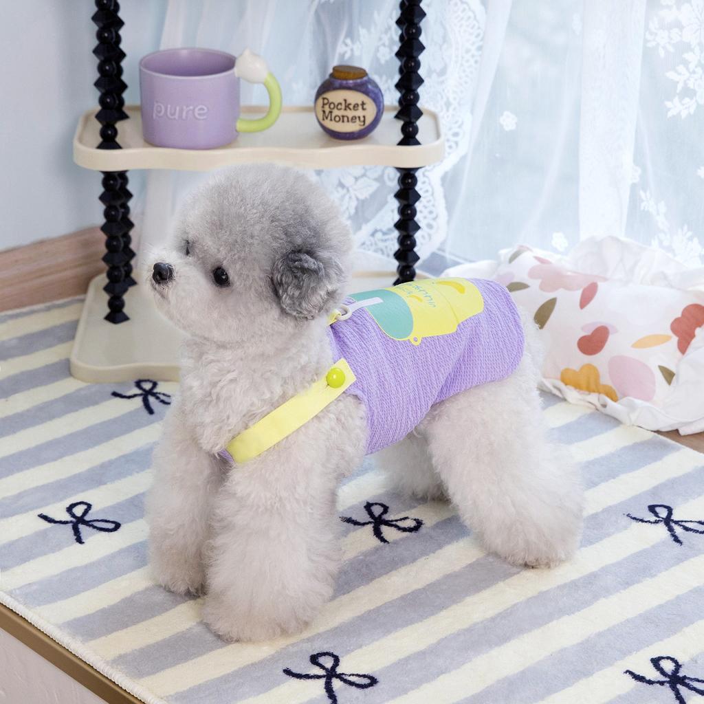 Spring small teddy dog, ragdoll cat, puppy clothes, hairless cat fruit printing polyester fabric pet clothes