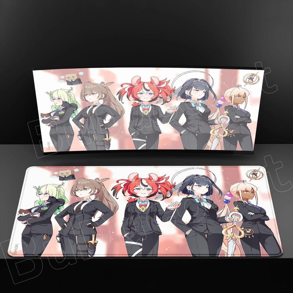 Game Office Accessories Non-Slip Rubber Edge locking Speed Large HD Kawaii Laptop Mat Hololive Hakos Baelz Mouse Pad Desktop Rug
