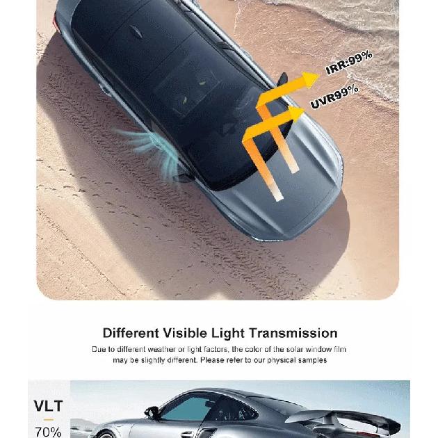 50X300cm Super quality high heat resistant car glass IR100% nano ceramic solar tint window film 5%~75%VLT