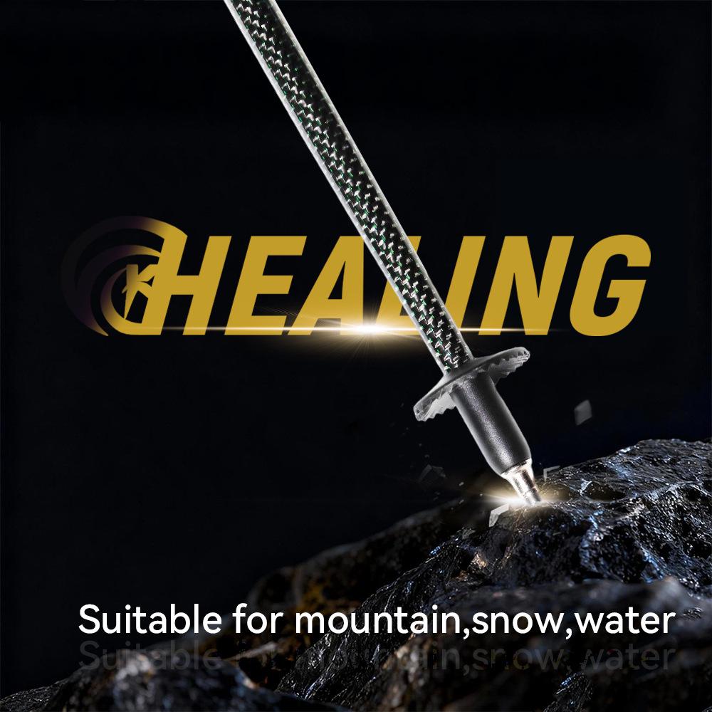 Silver Carbon Fiber Ultra-light Foldable Trekking Poles for Hiking, Camping, and Mountaineering