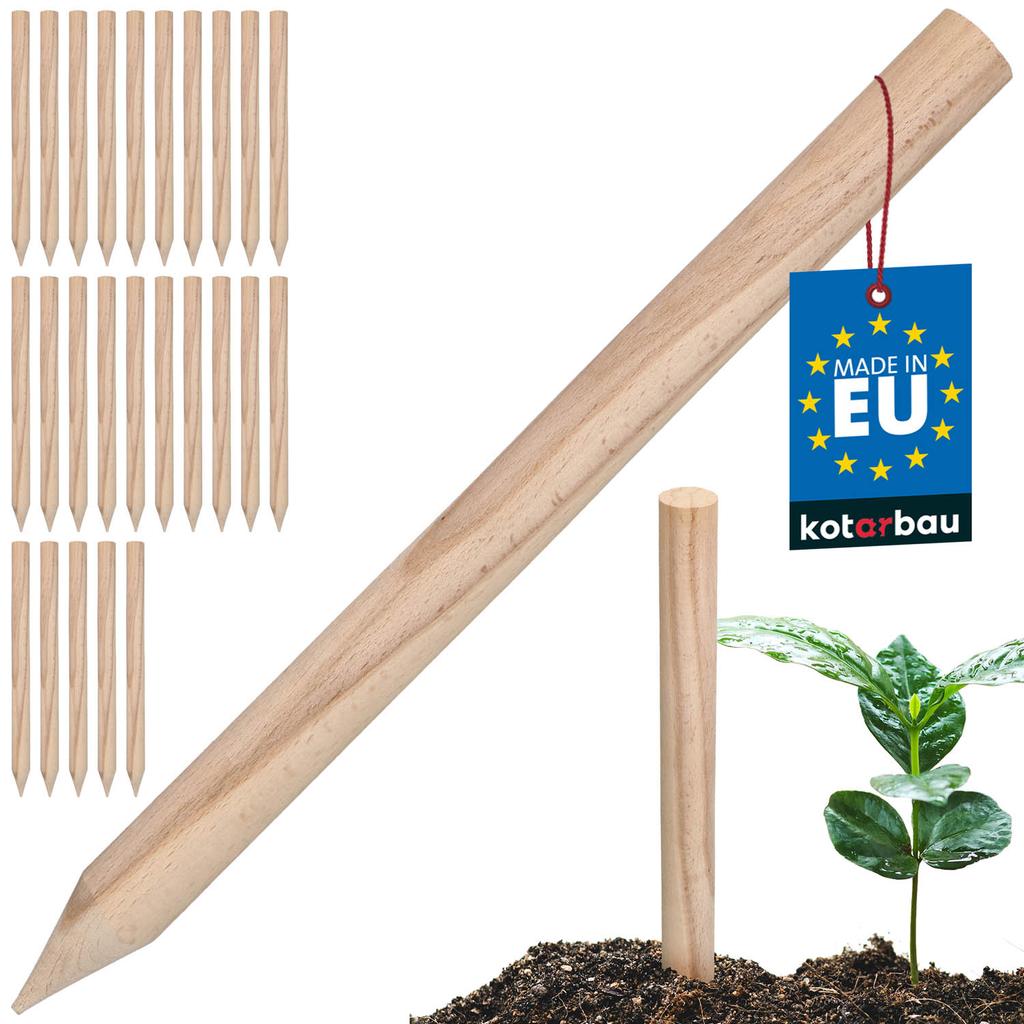 KOTARBAU® Geodetic Beech Wooden Stakes Support for Tomatoes, Vegetables, Trees, 40 CM, Set of 25