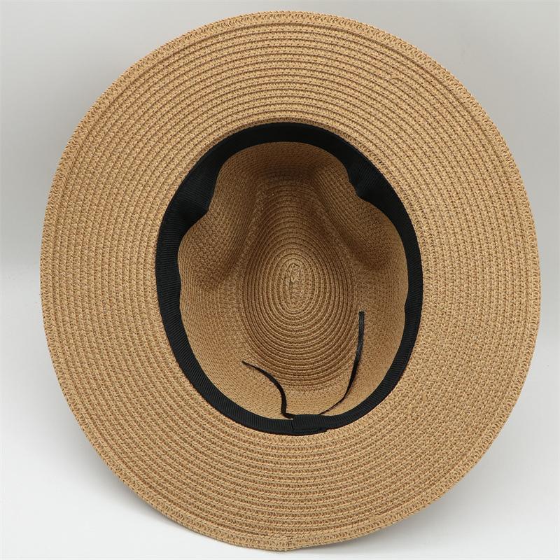 Big Eaves Travel Sun Protection Hat Top Hat Men's Sun Hat, Outdoor Straw Hat Jazz Hat Crimped British Top Hat