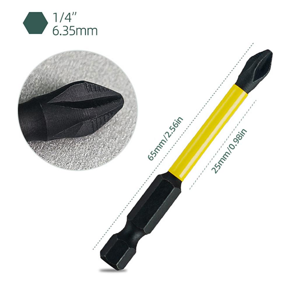 10Pcs 65mm Magnetic Screwdriver Bits Set for Electric Driver Power Tools Parts