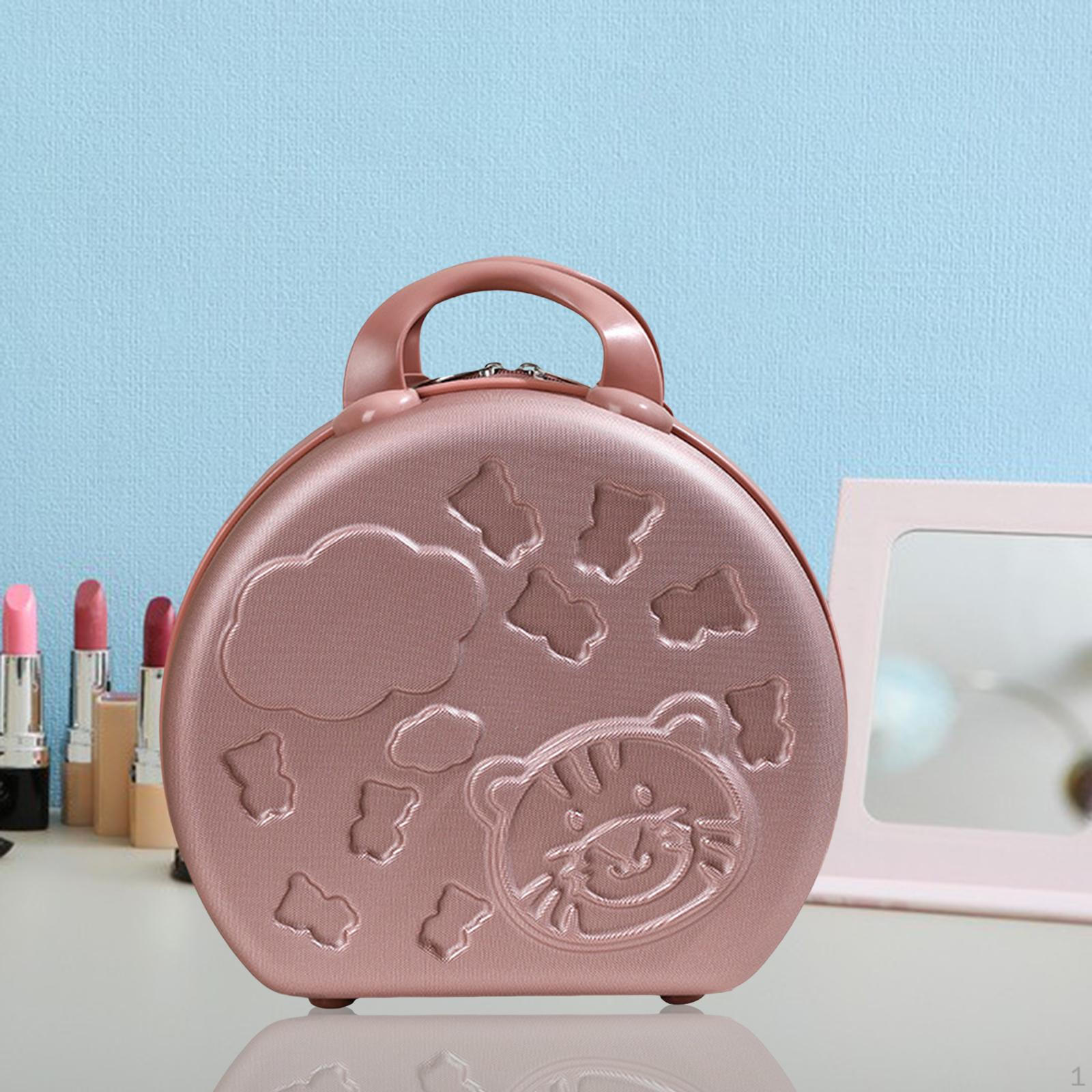 14inch Hard Case Organizer, Toiletry Bag Bag, Small travel Luggage Carrying Rose Gold